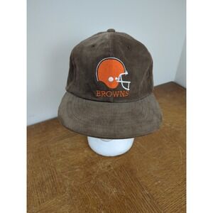 Vintage Cleveland Browns Brown Corduroy Snapback Hat NFL Football Ted Fletcher